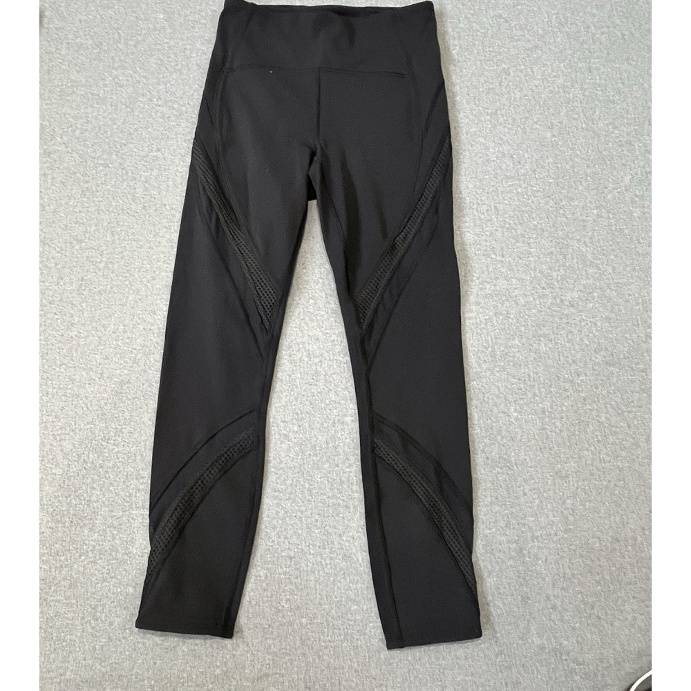 Lululemon Leggings 6 Womens Mesh Insets Sexy Workout Solid Black